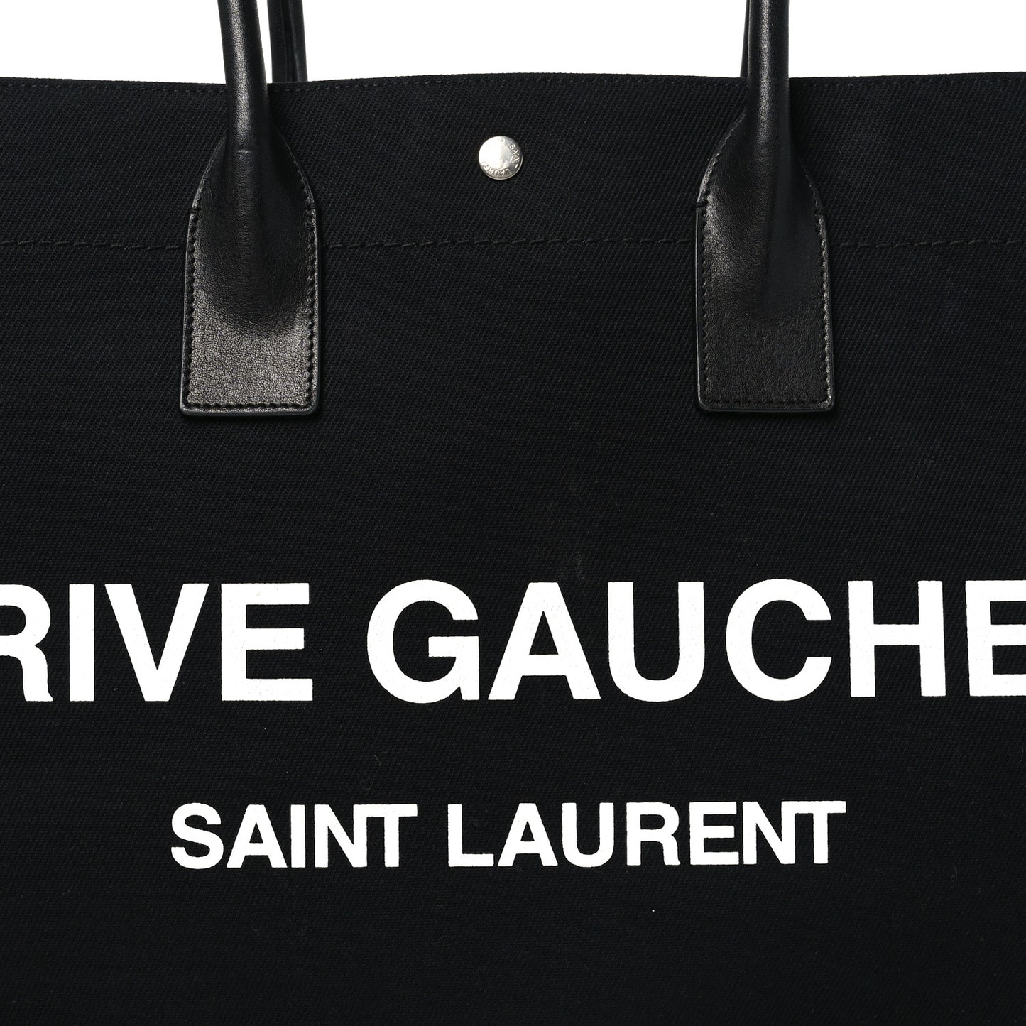 Linen Calfskin Rive Gauche Tote Black
