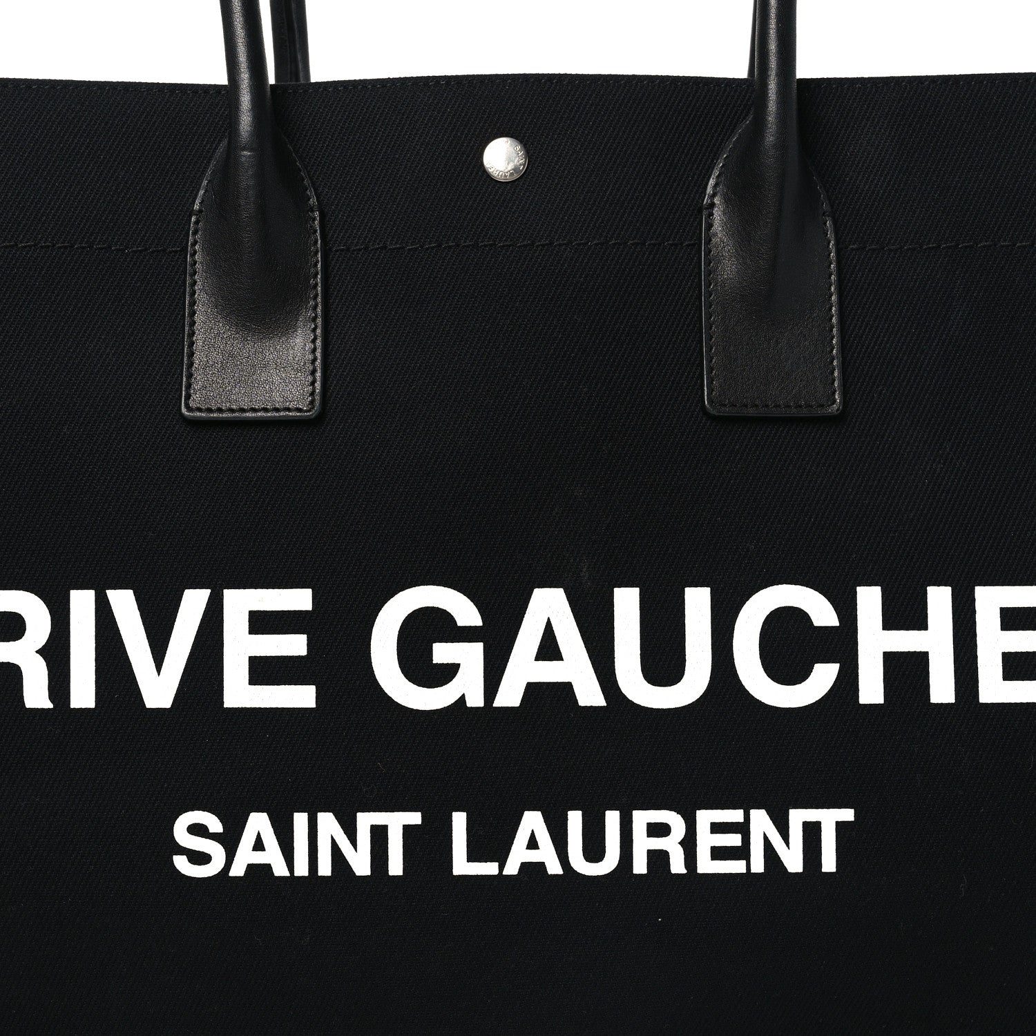 Saint Laurent Linen Calfskin Rive Gauche Tote Black 8 of 10