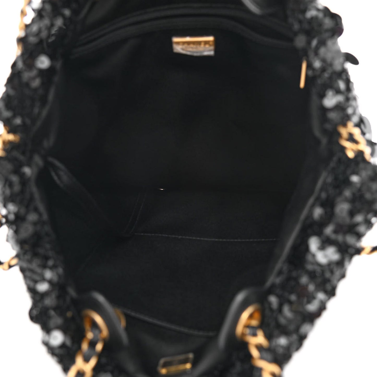 Sequin Shopping Tote Black