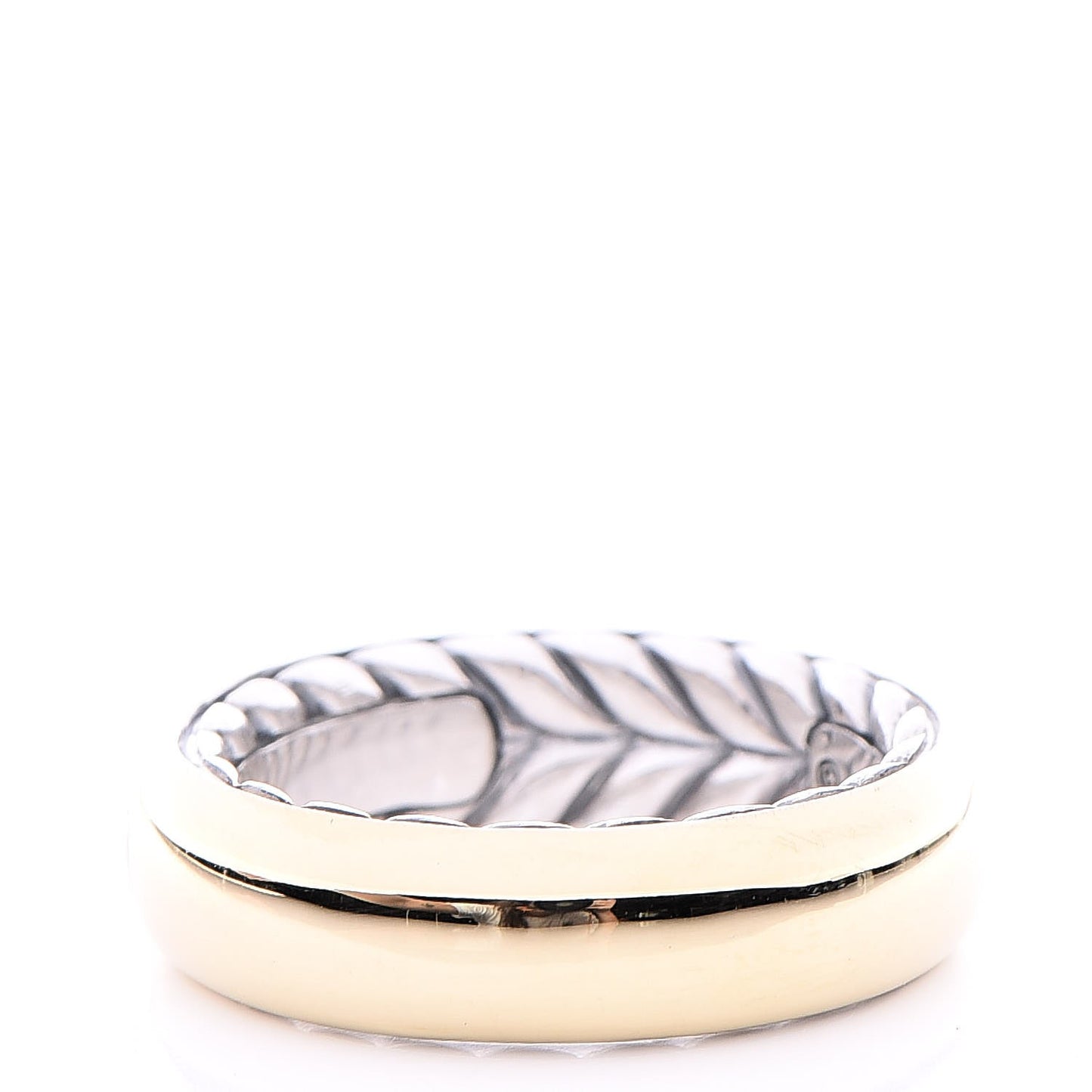 Sterling Silver 18K Yellow Gold Streamline Band Ring 59 8.25