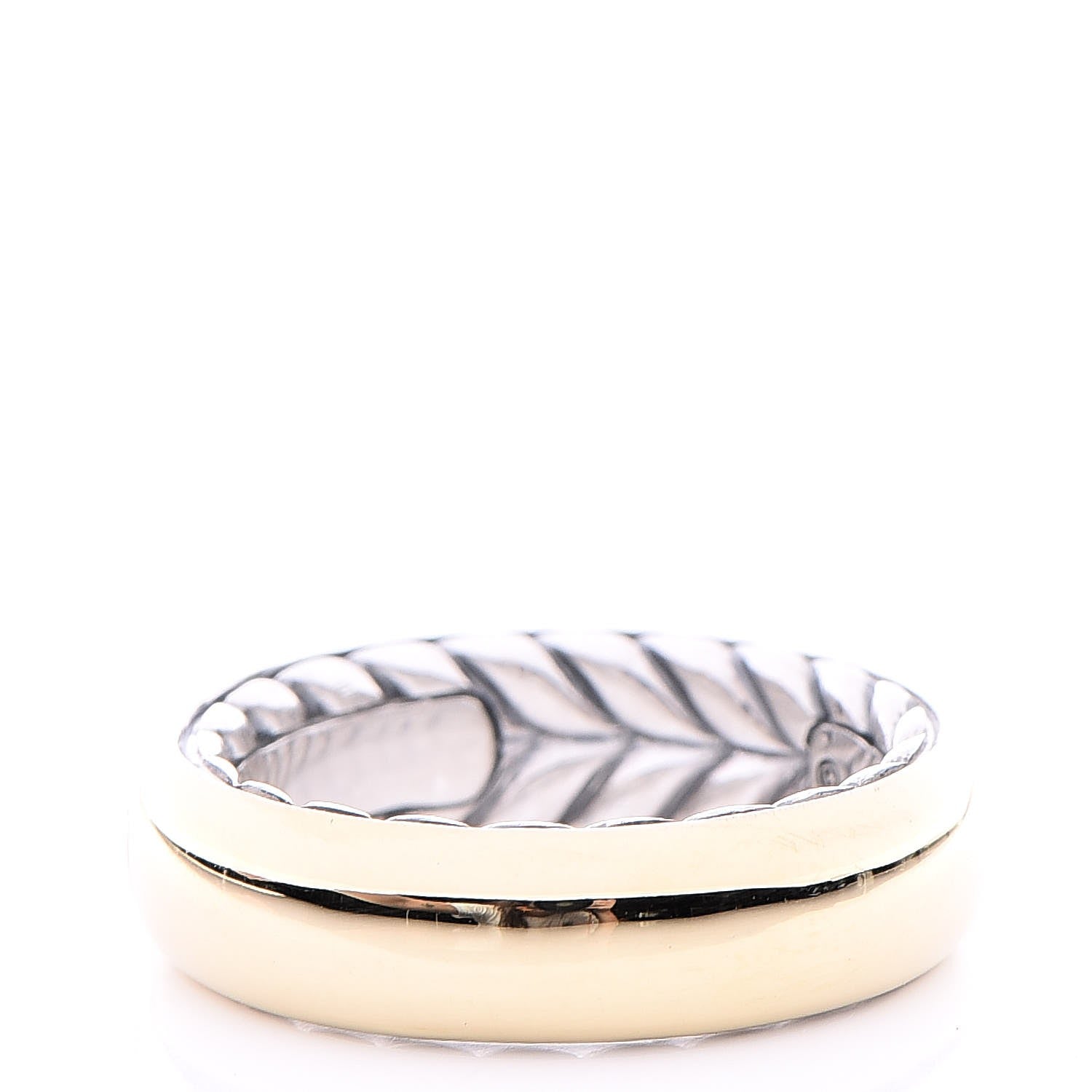 David Yurman Sterling Silver 18K Yellow Gold Streamline Band Ring 59 8.25 3 of 5
