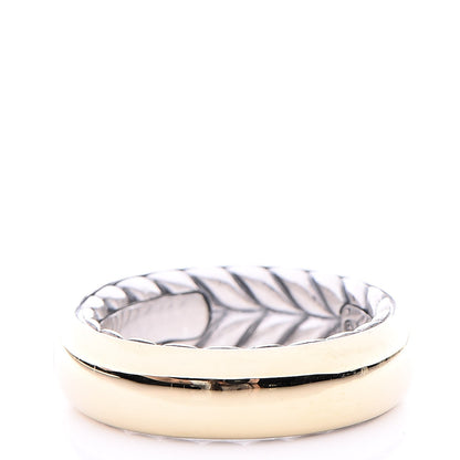 David Yurman Sterling Silver 18K Yellow Gold Streamline Band Ring 59 8.25 3 of 5