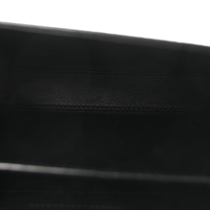 Saint Laurent Calfskin Crocodile Embossed Mini Classic Monogram Cassandra Top Handle Black 5 of 10