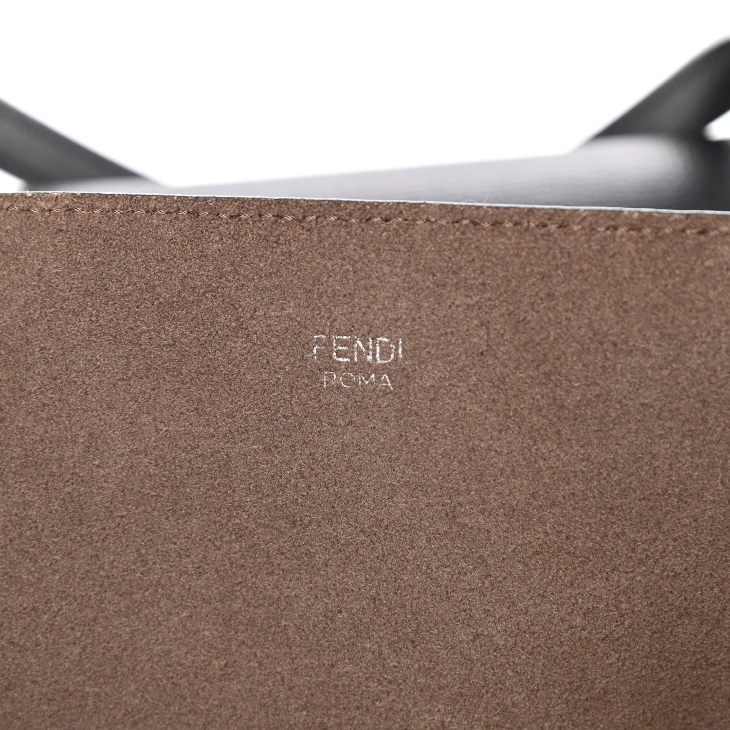 Fendi Vitello Vienna Enamel F is Fendi Shopping Tote Black Taupe 7 of 16