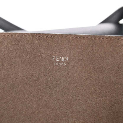 Fendi Vitello Vienna Enamel F is Fendi Shopping Tote Black Taupe 7 of 16