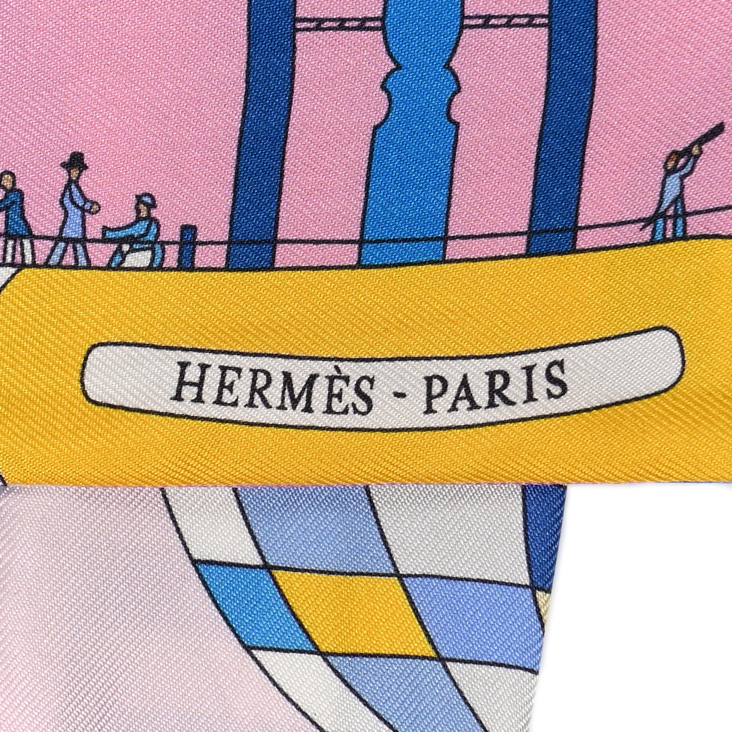 Hermes Silk Les Folies Du Ciel Twilly Rose Bleu Jaune Vif 2 of 5