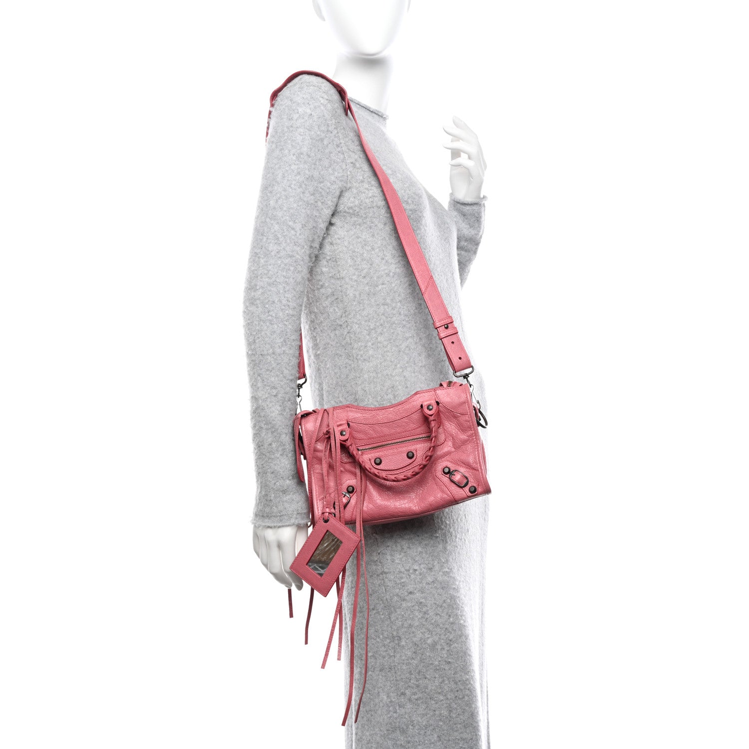 Balenciaga Agneau Classic Hardware Mini City Rose Bombon Raspberry 2 of 12
