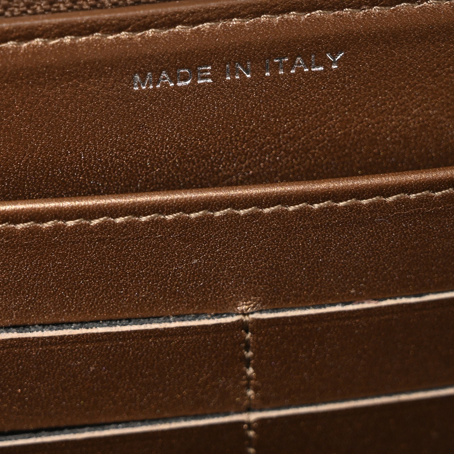 Metallic Caviar Large Timeless CC Zip Around Wallet Bronze