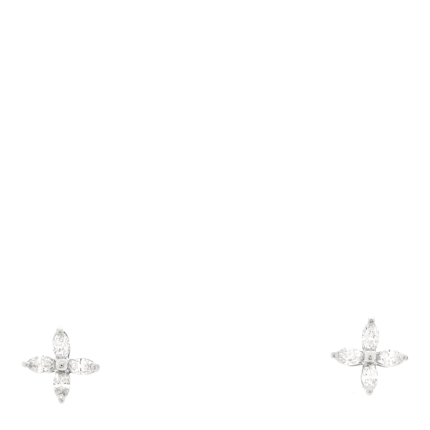 Tiffany Platinum Diamond .19ct Mini Victoria Earrings 1 of 5