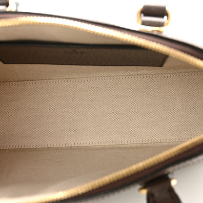 Gucci GG Supreme Monogram Textured Dollar Calfskin Web Medium Ophidia Top Handle Bowler Bag Beige Ebony New Acero 5 of 10