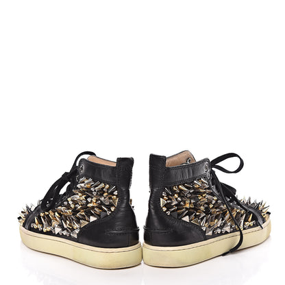 Christian Louboutin Calfskin Mens Louis Pik Pik Spikes Flat Sneakers 39 Black 16 of 17