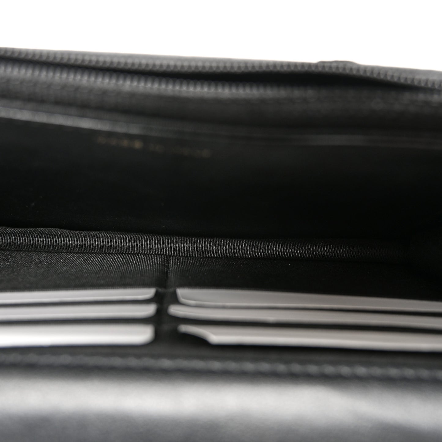 Calfskin Elaphe Double Chevron Mini Wallet On Chain WOC Black