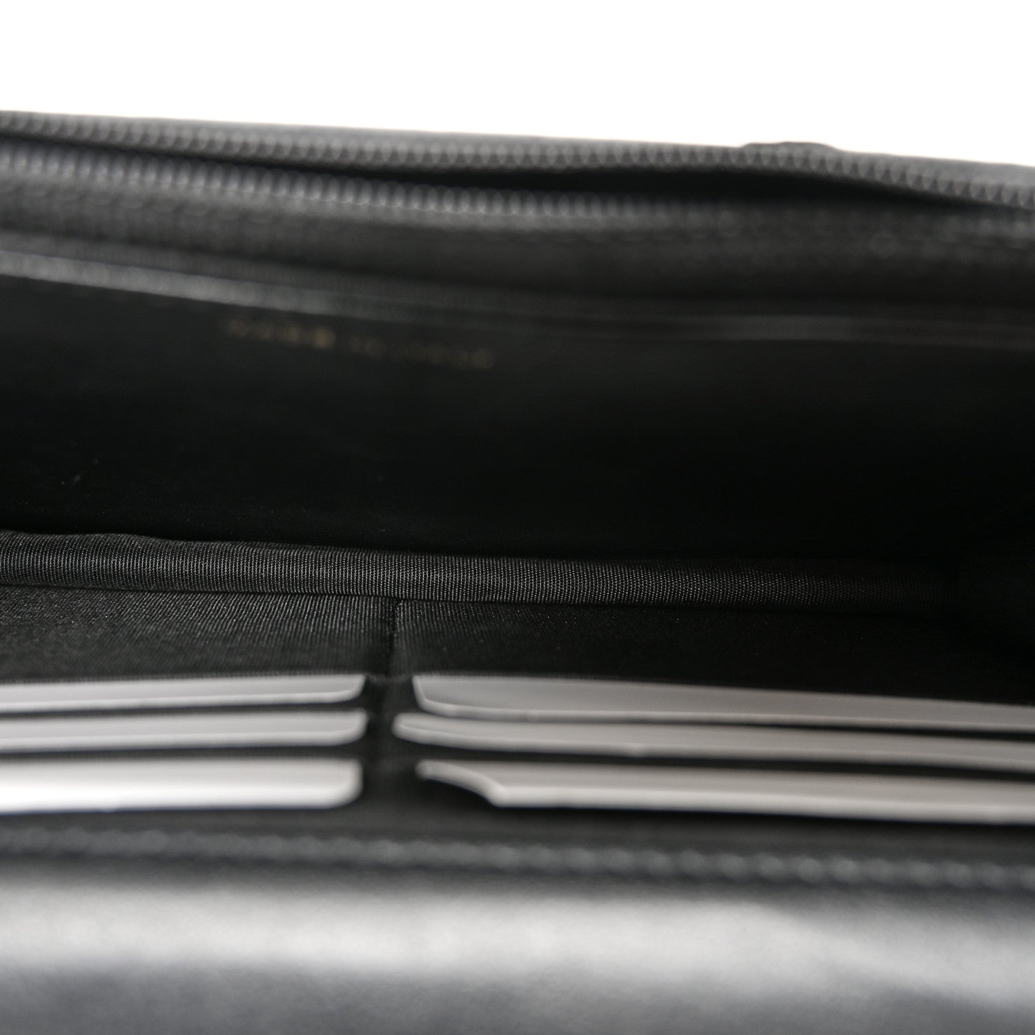 Chanel Calfskin Elaphe Double Chevron Mini Wallet On Chain WOC Black 5 of 12