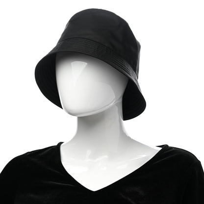 Prada Re-Nylon Metal Triangle Logo Womens Bucket Hat M Black 2 of 9