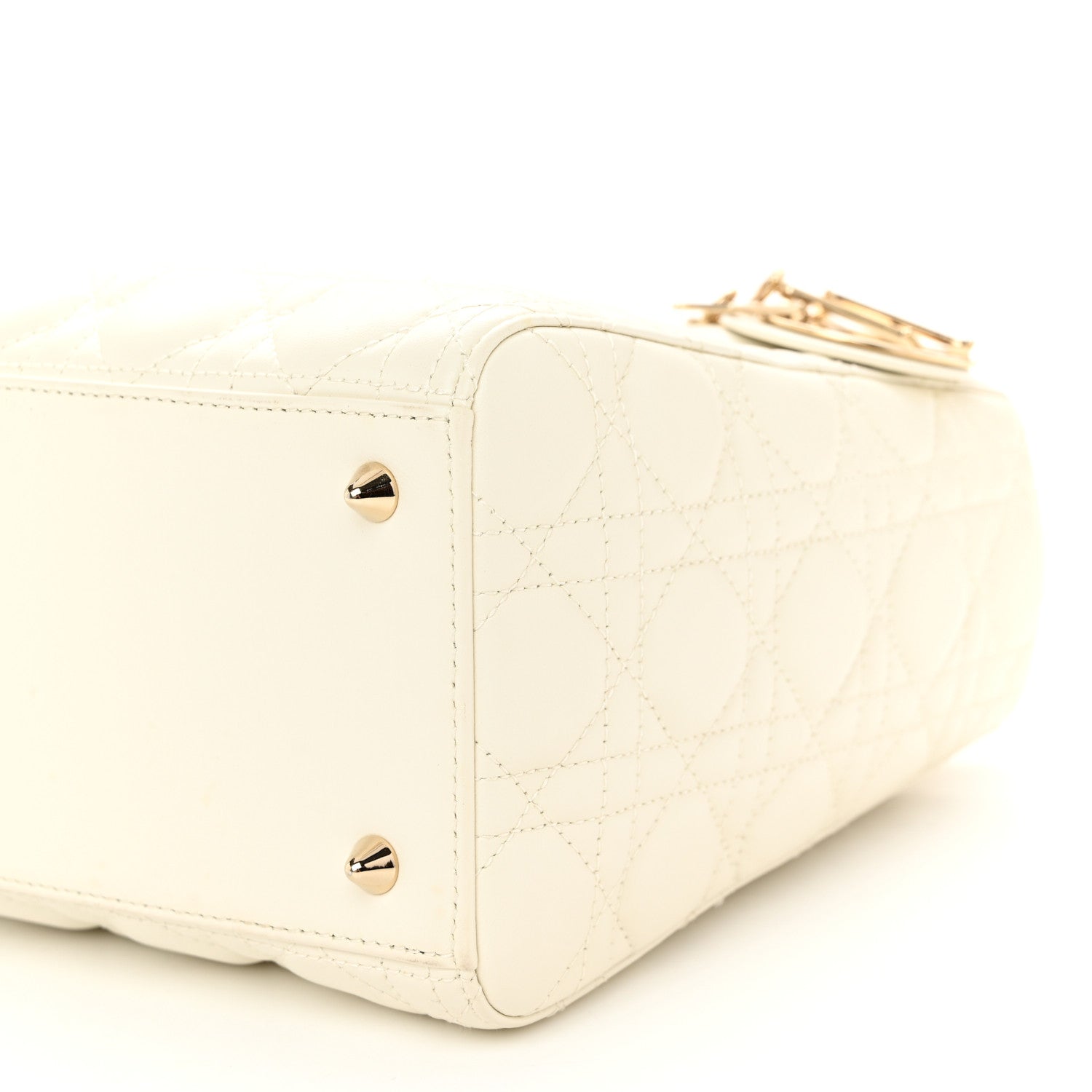 Christian Dior Lambskin Cannage Medium Lady Dior White 10 of 10