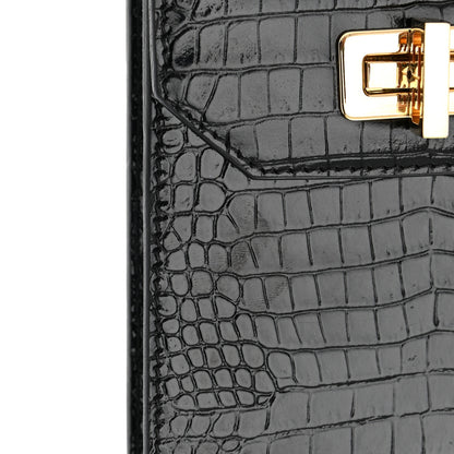 Givenchy Calfskin Crocodile Embossed Mini Phone Crossbody Bag Black 13 of 14