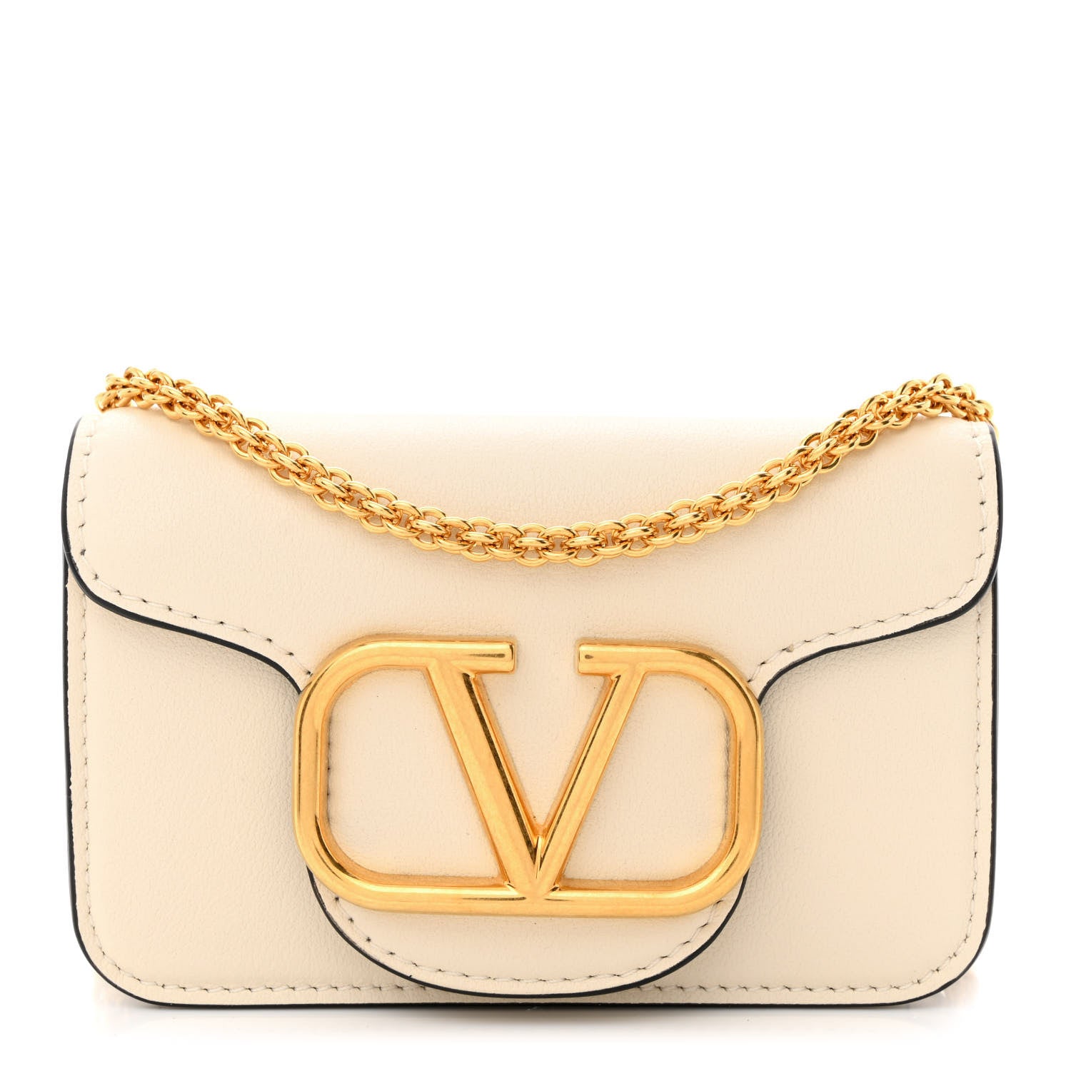 Valentino Garavani Calfskin Vlogo Micro Loco Shoulder Bag Light Ivory 1 of 10