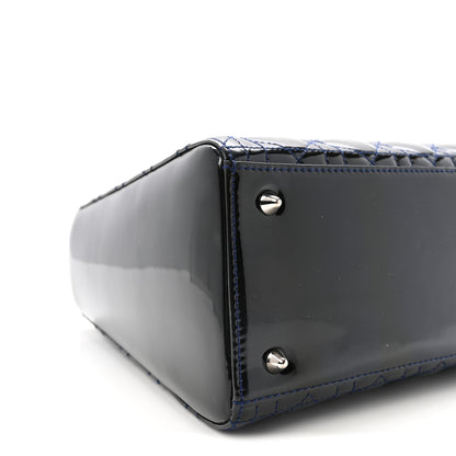 Christian Dior Patent Cannage Medium Lady Dior Navy Blue 9 of 10