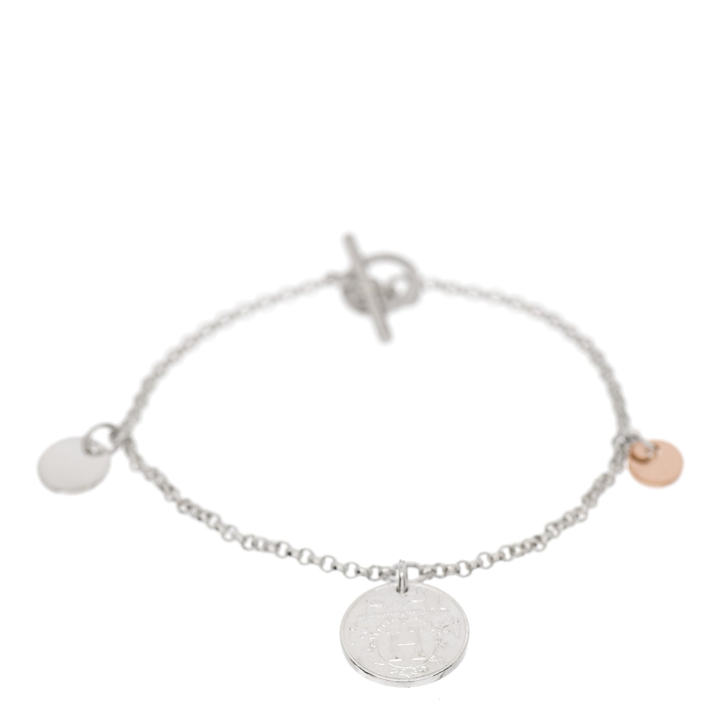 Sterling Silver 18K Rose Gold PM Ex-Libris Bracelet SH
