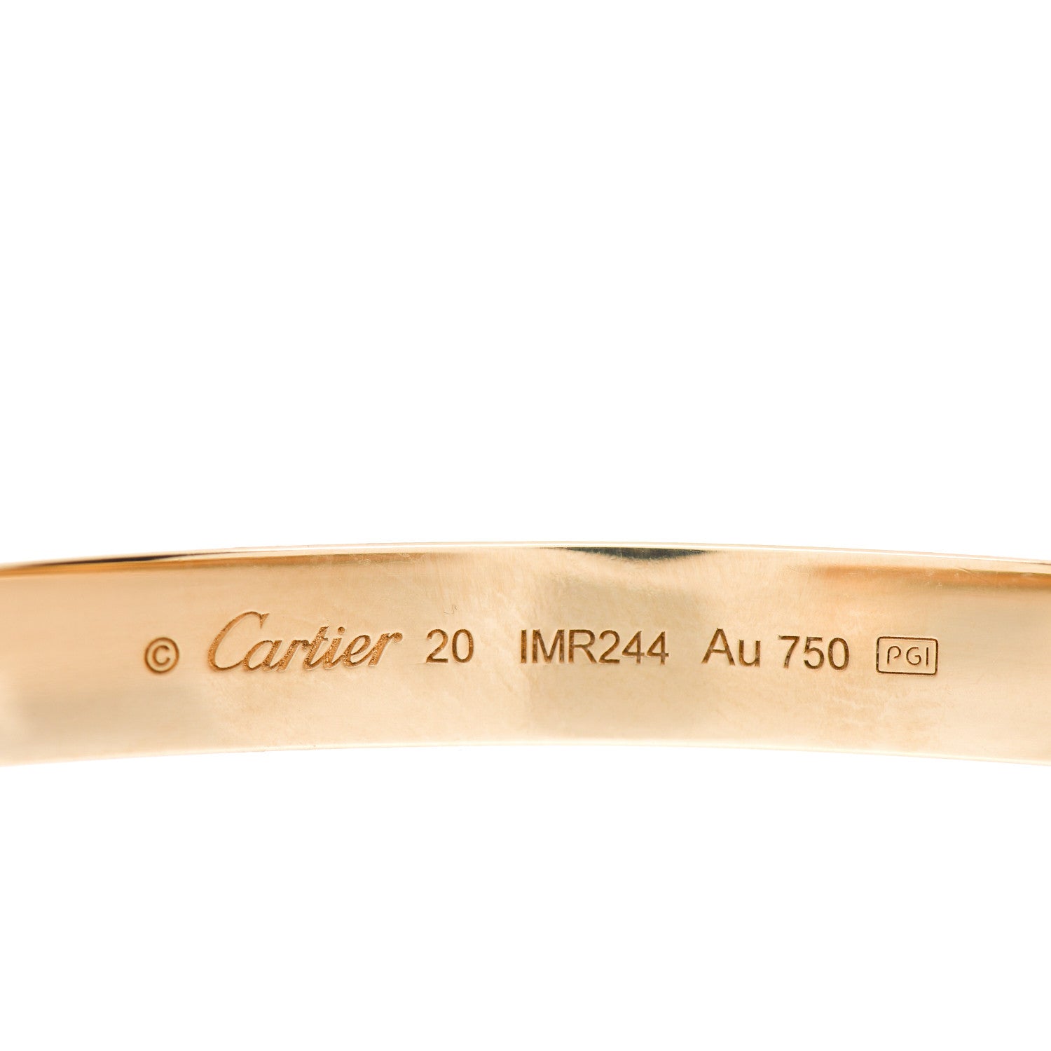 Cartier 18K Yellow Gold LOVE Cuff Bracelet 20 4 of 5