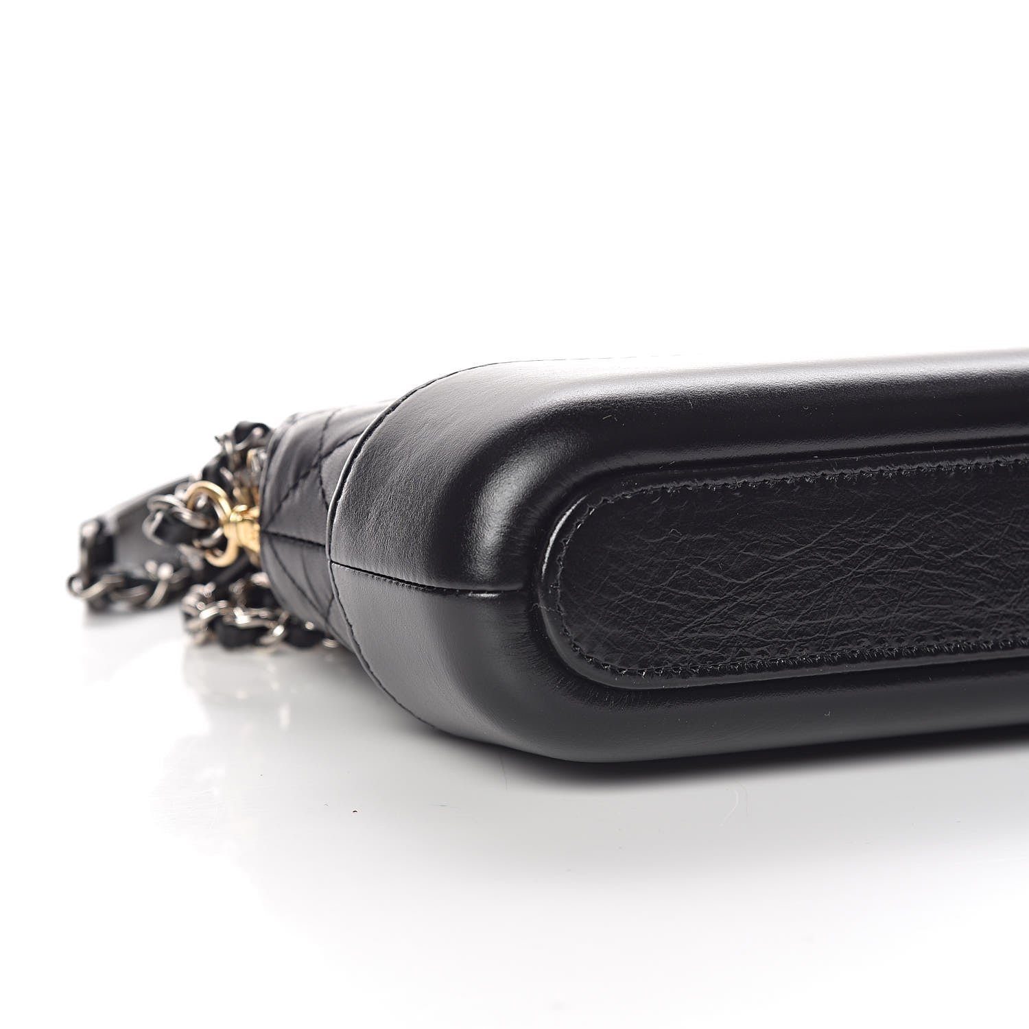 Chanel Aged Calfskin Quilted Small Gabrielle Clutch With Chain Black 11 of 12