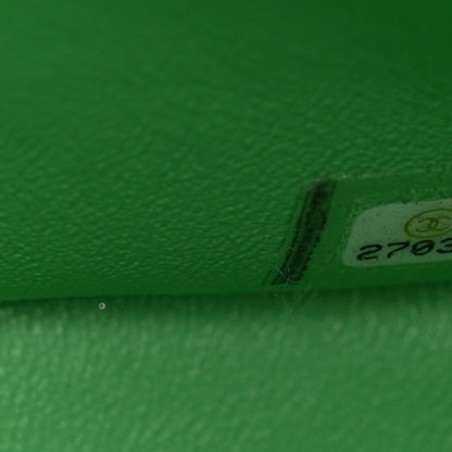 Chanel Caviar Chevron Quilted Jumbo Double Flap Green 7 of 11