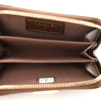 Chanel Caviar Quilted Boy Zip Around Coin Purse Wallet Brown 5 of 7