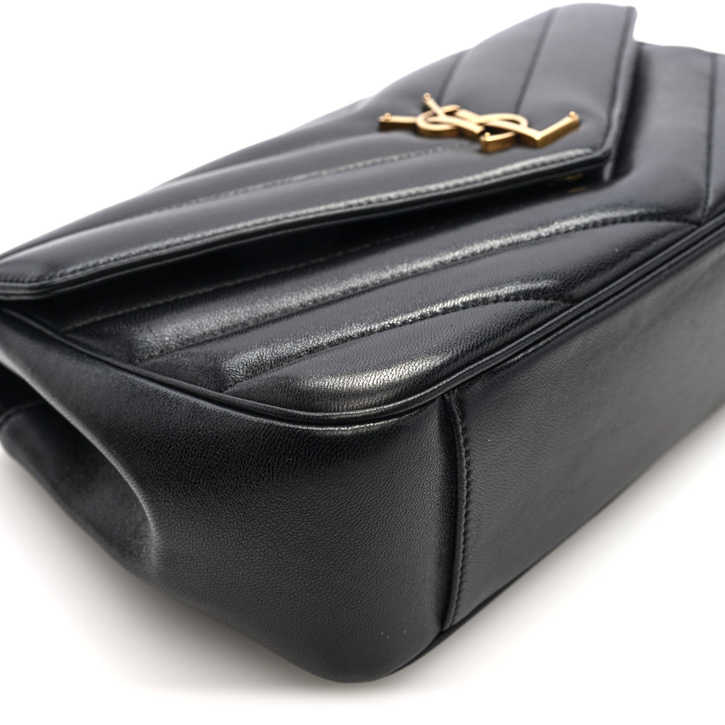 Lambskin Chevron Quilted Medium Loulou Black
