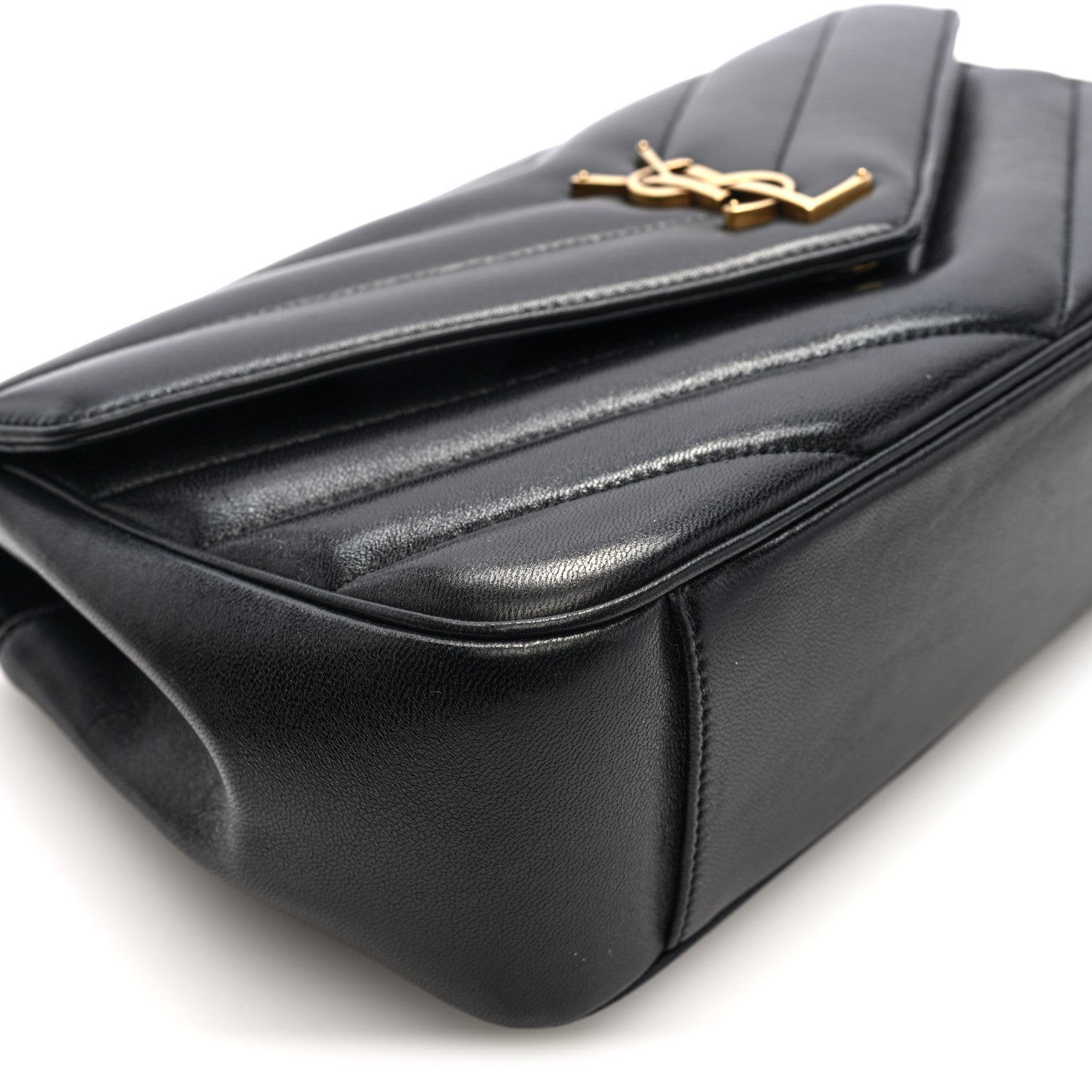 Saint Laurent Lambskin Chevron Quilted Medium Loulou Black 9 of 10