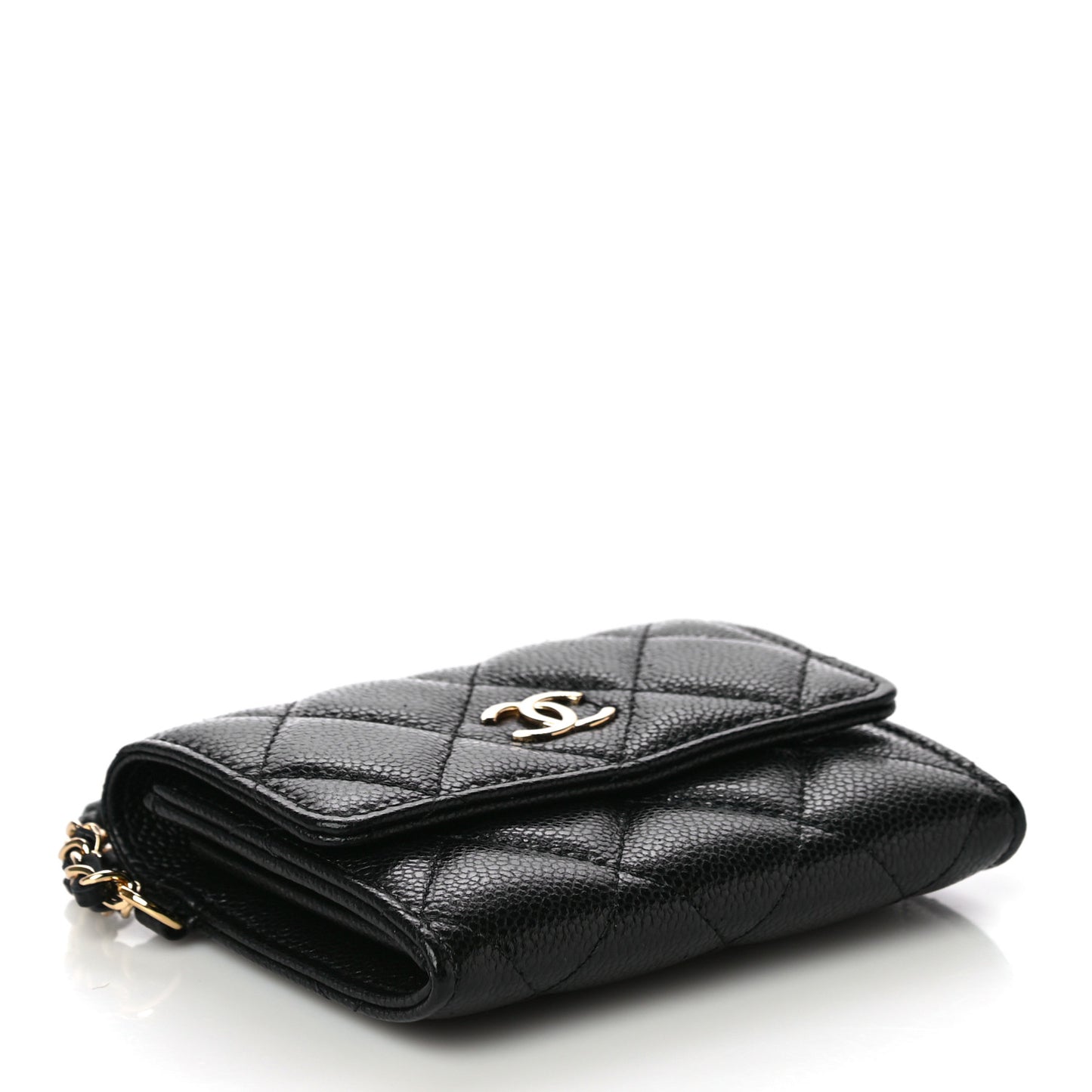 Caviar Quilted Miss Coco Clutch With Chain Black