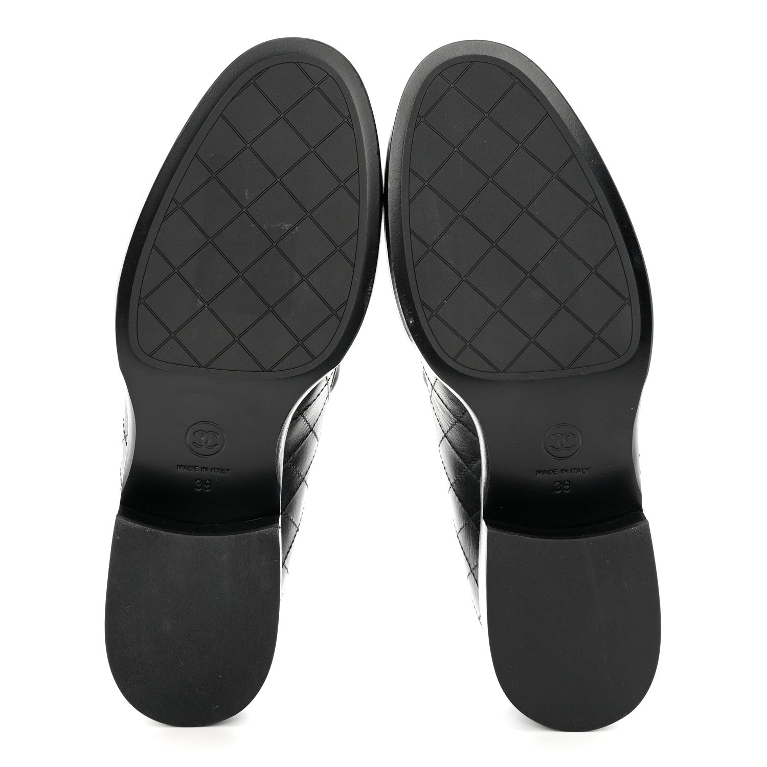 Chanel Calfskin Stitched CC Loafers 39 Black 5 of 8