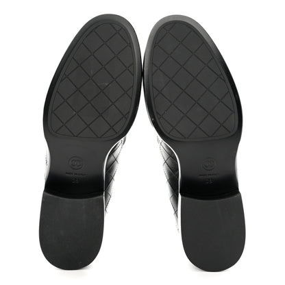 Chanel Calfskin Stitched CC Loafers 39 Black 5 of 8