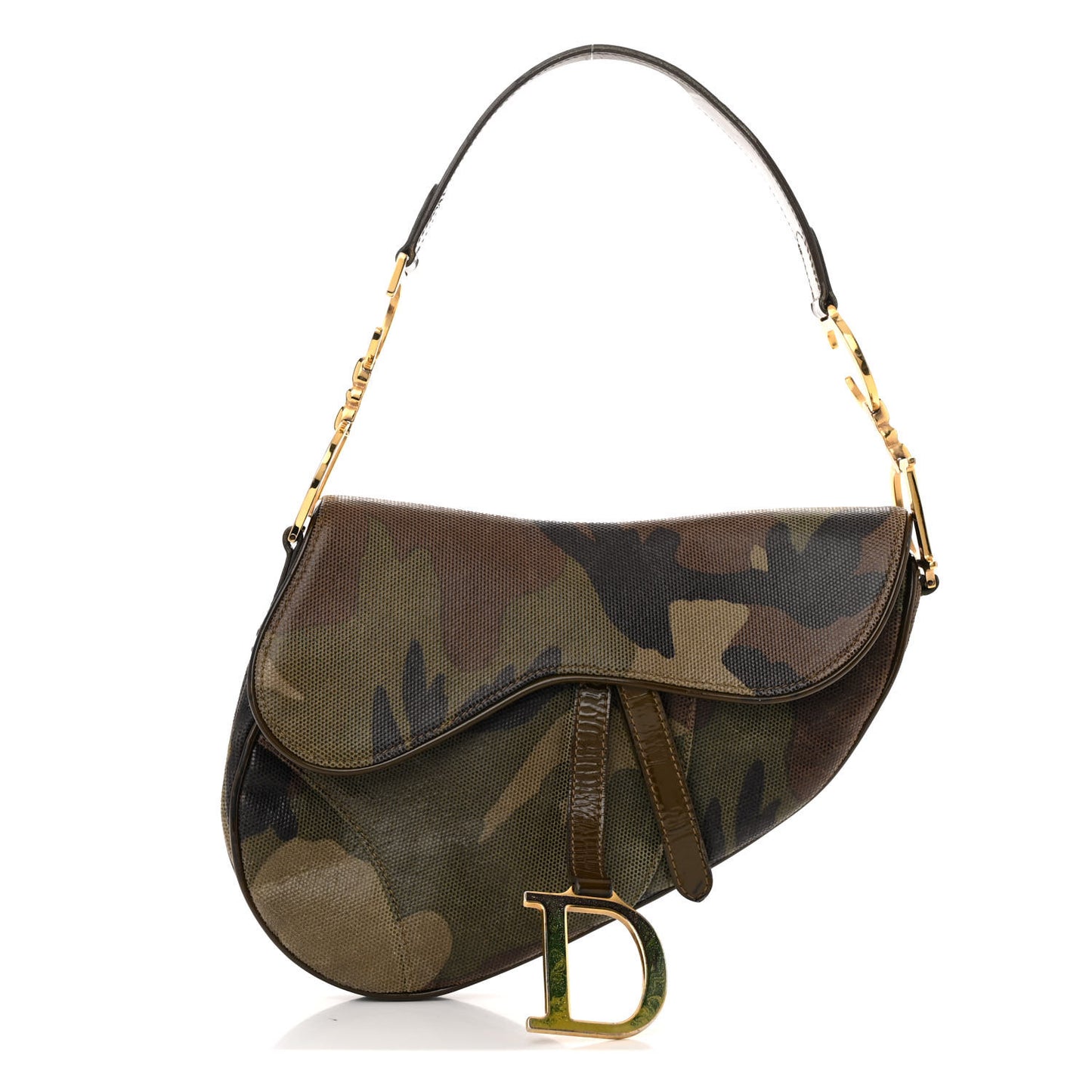 Pixelated Calfskin Camouflage Saddle Bag