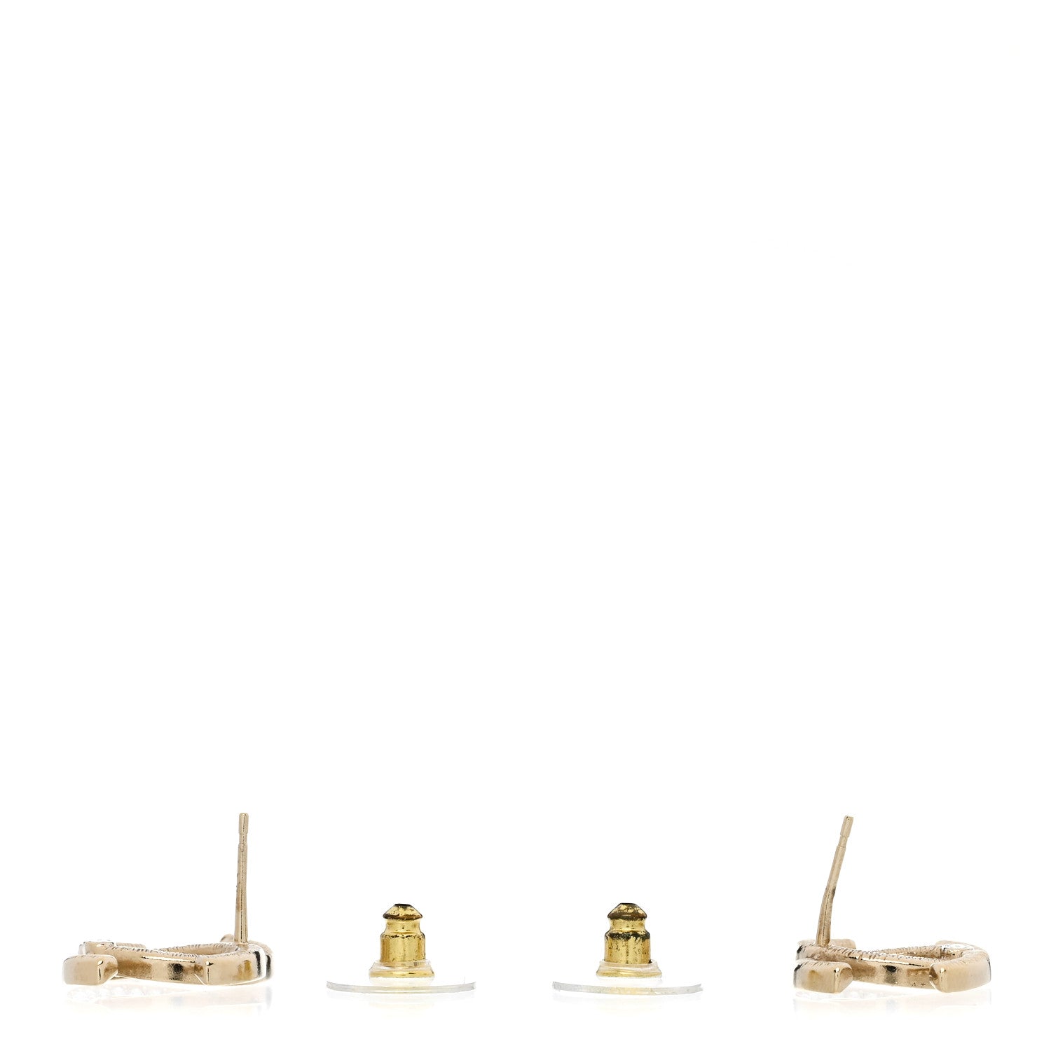 Chanel Crystal CC Earrings Gold 3 of 5