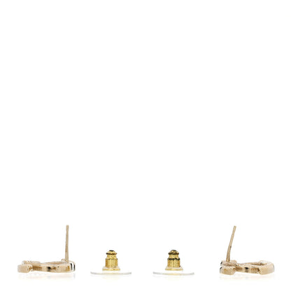 Chanel Crystal CC Earrings Gold 3 of 5