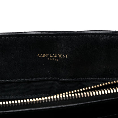 Saint Laurent Calfskin Y Quilted Monogram Medium Loulou Chain Satchel Black 6 of 14
