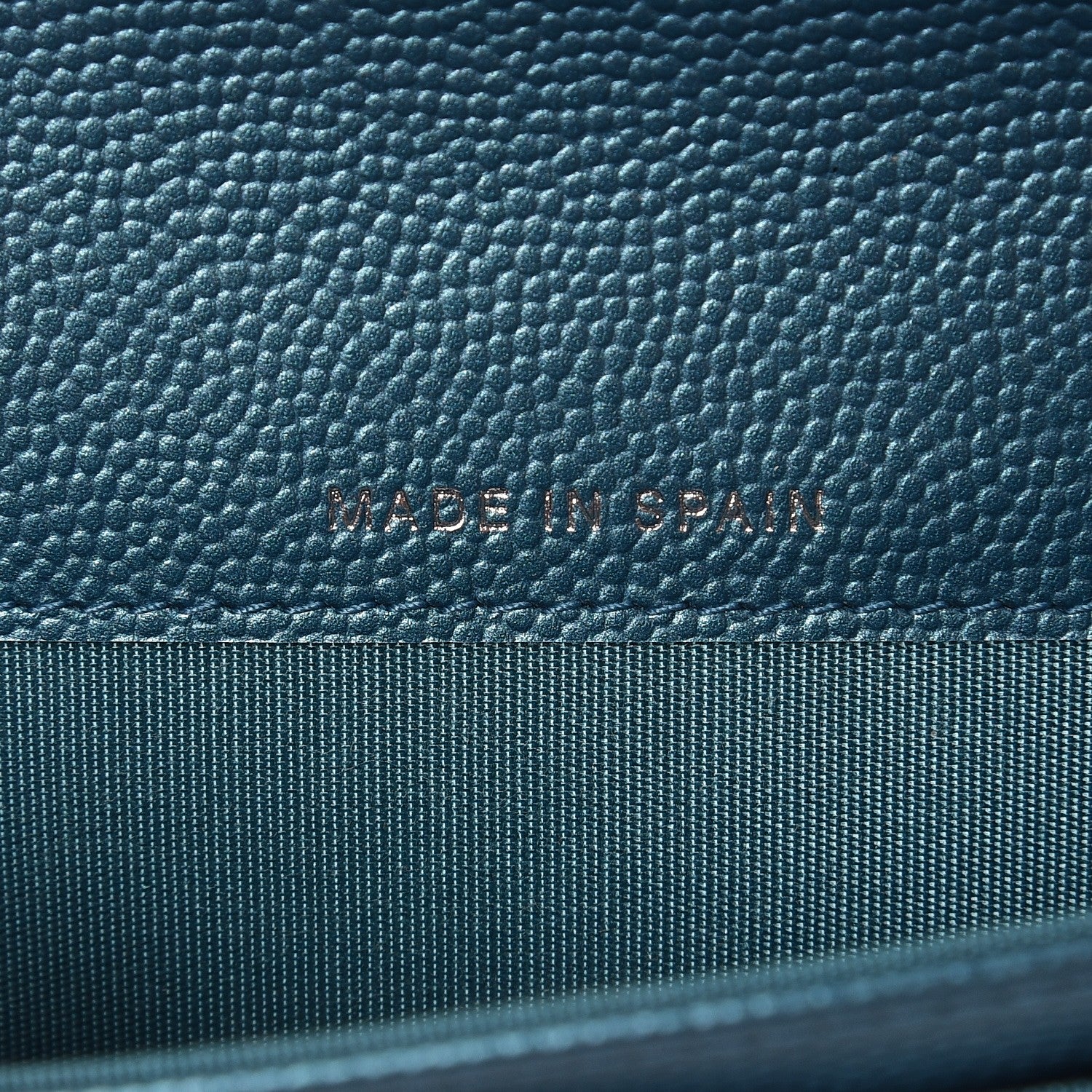Chanel Metallic Caviar Quilted Boy Card Holder Wallet Turquoise 6 of 9