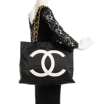 Chanel Canvas Chain Jumbo CC Tote Black 2 of 9