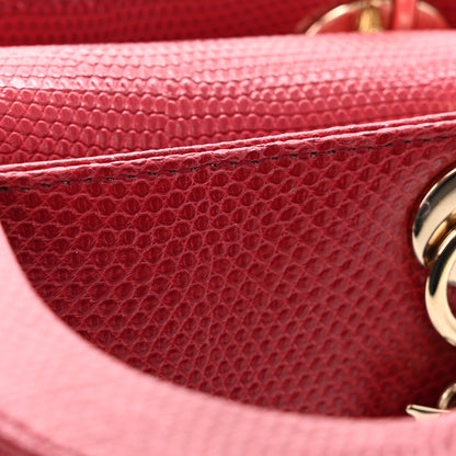 Christian Dior Lizard Small Lady Dior Cerise 10 of 11