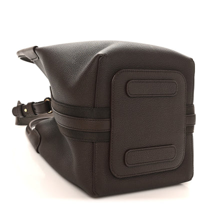 Loro Piana Grained Calfskin Small Bale Bag Dark Brown 5 of 10