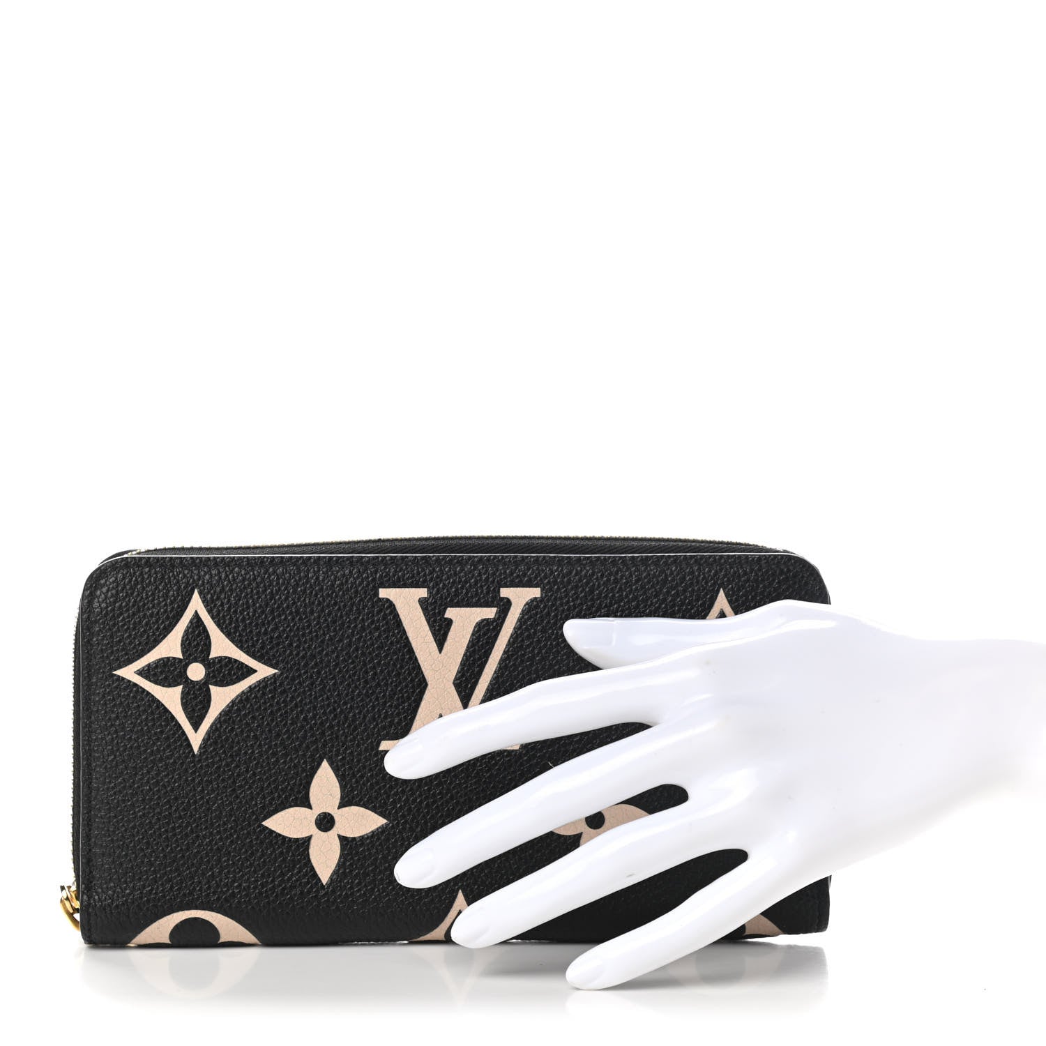 Louis Vuitton Empreinte Monogram Giant Zippy Wallet Black Beige 2 of 7