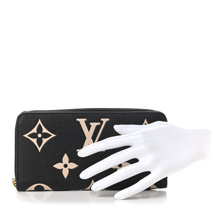 Louis Vuitton Empreinte Monogram Giant Zippy Wallet Black Beige 2 of 7