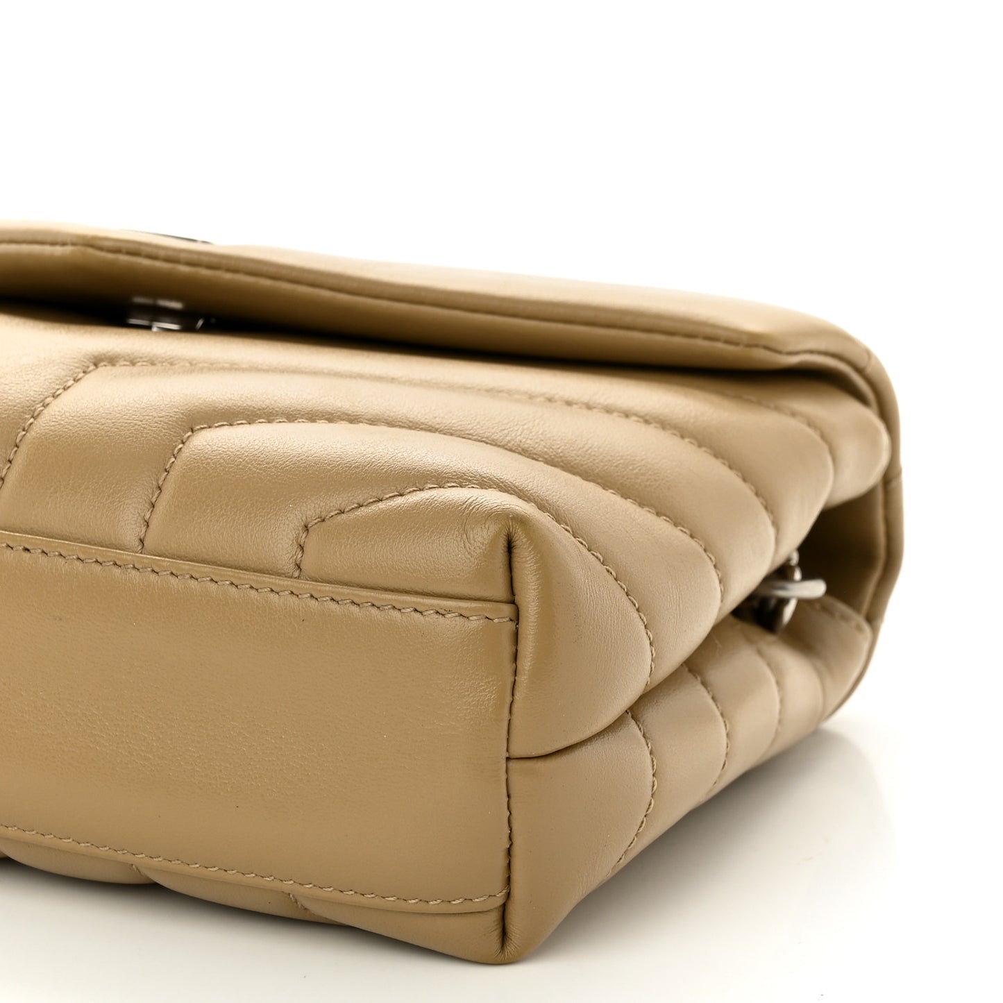 Calfskin Y Quilted Monogram Toy Loulou Crossbody Bag Latte