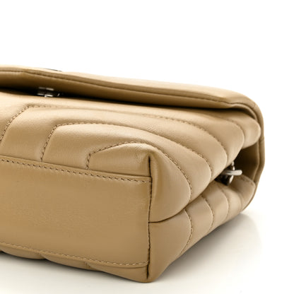 Saint Laurent Calfskin Y Quilted Monogram Toy Loulou Crossbody Bag Latte 10 of 10