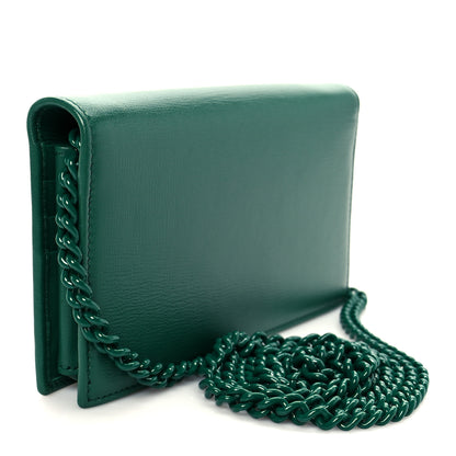 Gucci Azalea Calfskin Enamel Horsebit 1955 Wallet On Chain Emerald Green 5 of 19