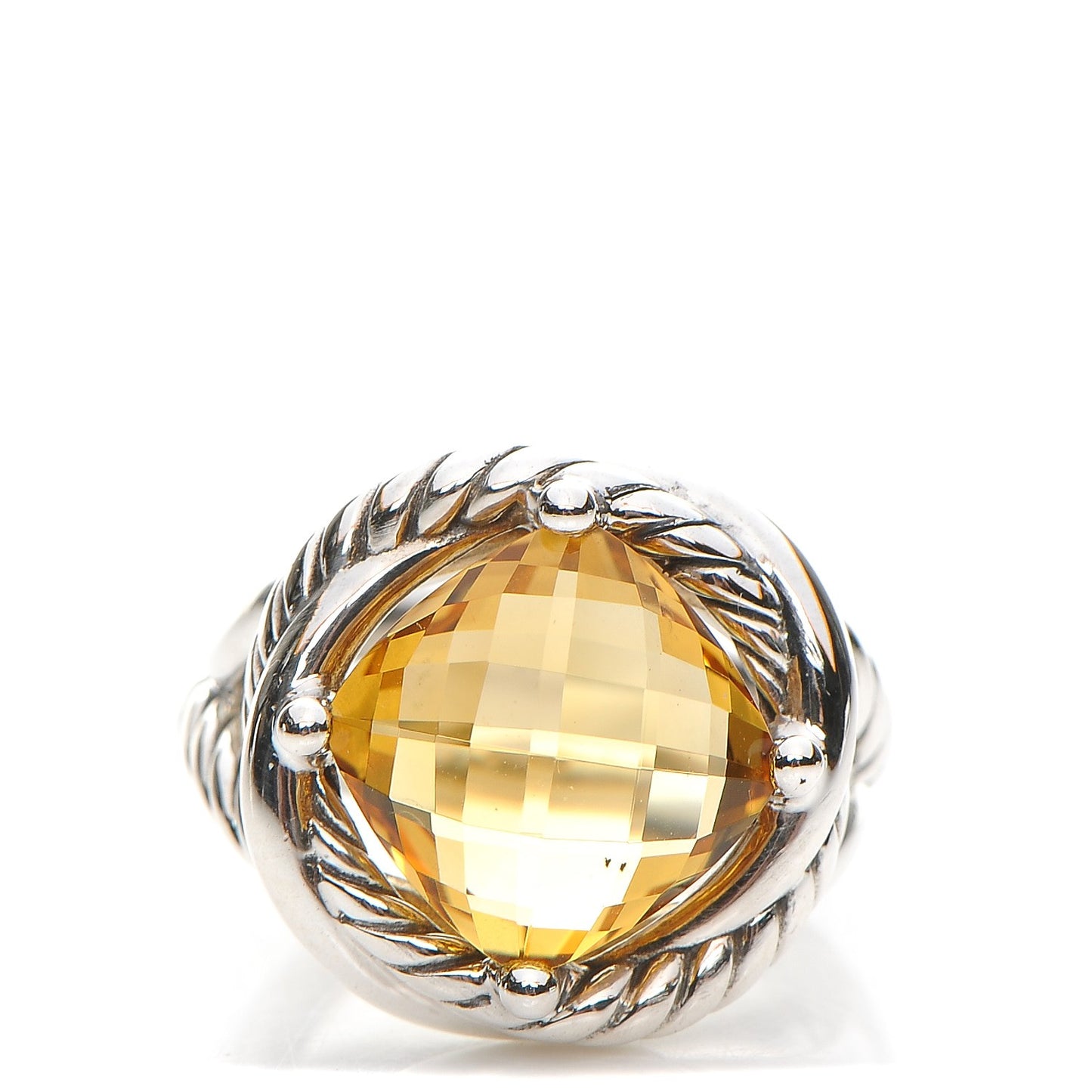Sterling Silver Citrine 11mm Infinity Ring 52 6