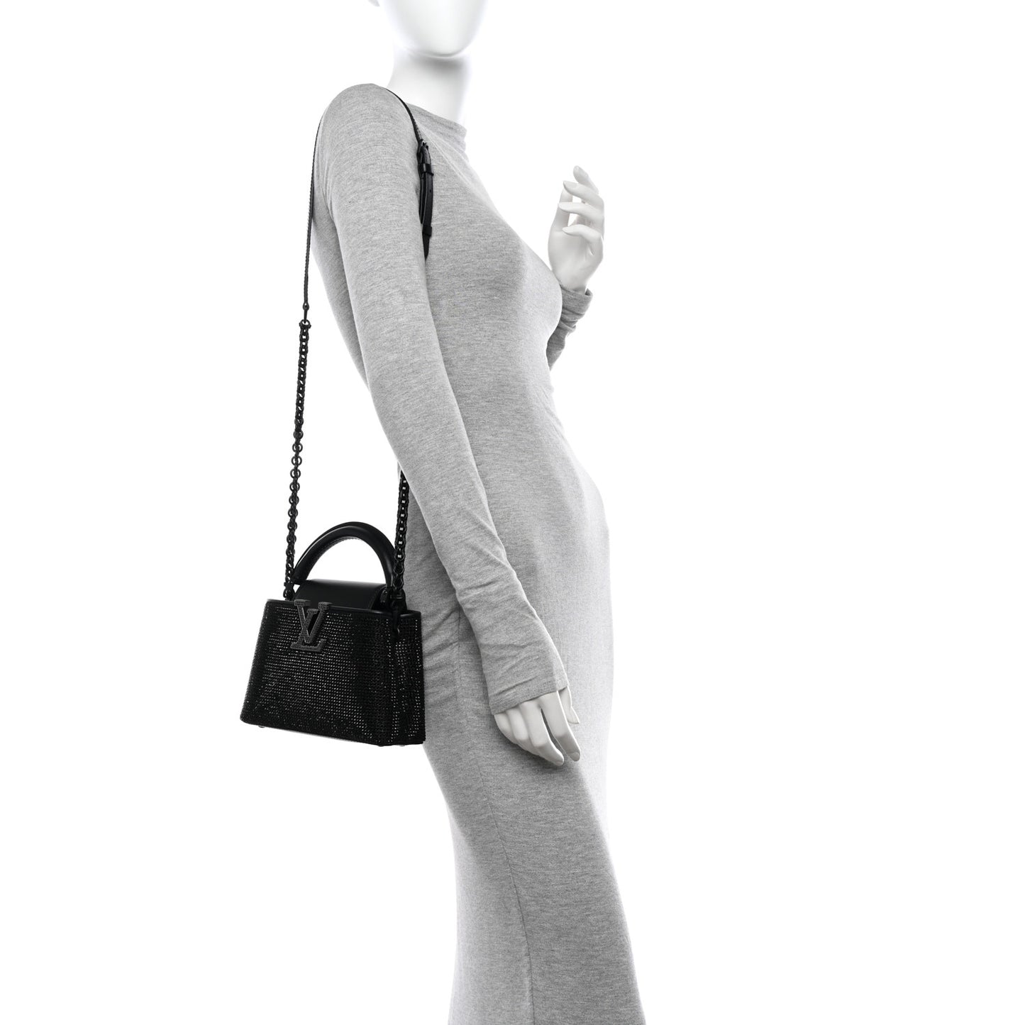 Swarovski Calfskin Capucines Mini Black