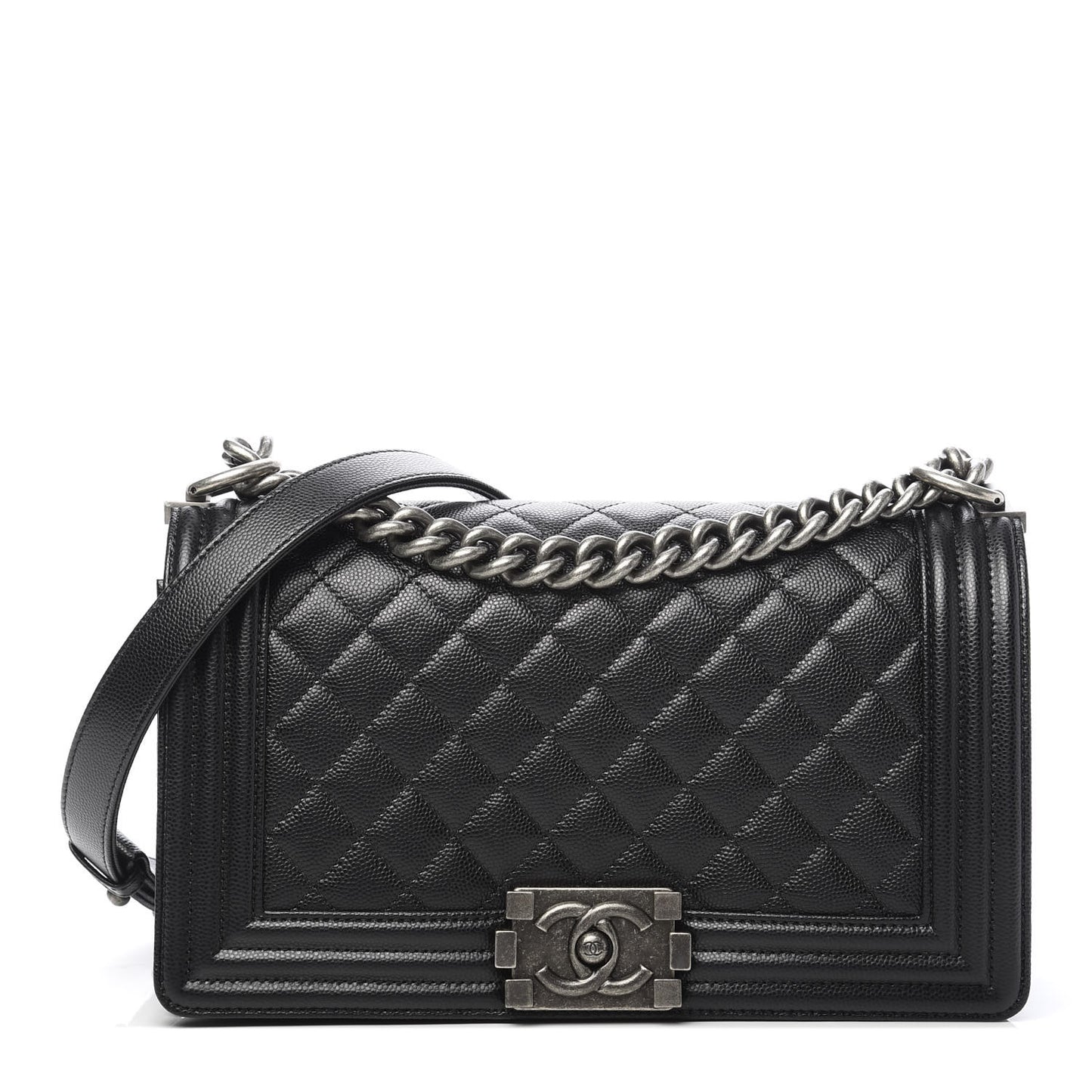 Caviar Quilted Medium Boy Flap Black