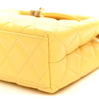 Chanel Shiny Aged Calfskin Quilted Nano Kelly Shopper Light Yellow 10 of 10