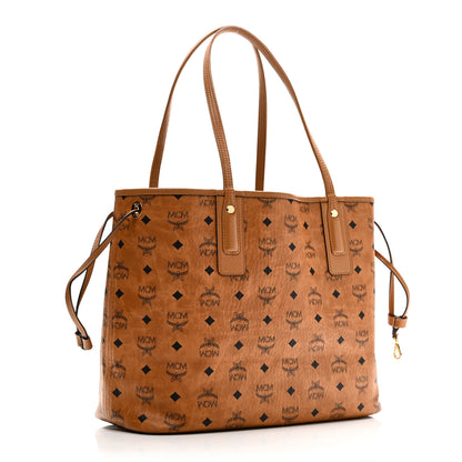MCM Visetos Medium Liz Reversible Shopper Tote Cognac 4 of 16